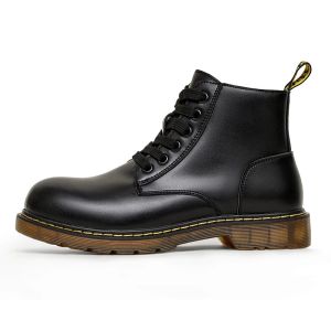 MADEN | Black Fleece-Lined Mid-High British Style Workwear Boot