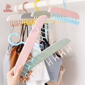 เสื้อผ้า 8ตะขอ ไม้แขวนรูปคลื่น ตะขอไม้แขวนผ้าพันคอ เสื้อกล้าม ชุดชั้นใน ประหยัดพื้นที่กันลื่น