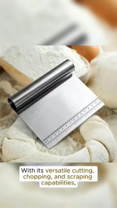 Pro Dough Pastry Scraper/Cutter/Chopper Stainless Steel Mirror Polished with Measuring Scale