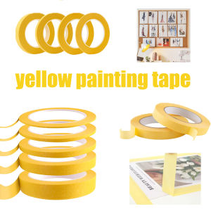 18m/20m/50m Yellow Painters Tape Multi Size Painting Masking Tape Clean Release Paper Tape for Home