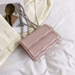 Fashionable Pure Color Chain Strap Small Square Bag Womens Crossbody Bag French Style Versatile Elegant Ladies Handbag
