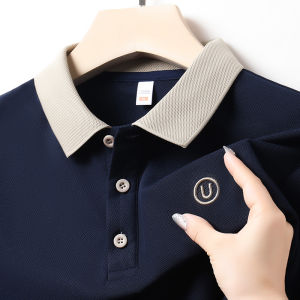 Senior Design Mens Polo Shirt Lapel T-Shirt Summer New Exquisite U Letter Embroid Short Sleeve High End Business Trend Menswear