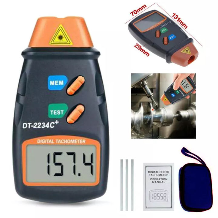 Digital Laser Photo Tachometer Non Contact RPM Tach Digital Laser Tachometer Speedometer Speed Gauge Engine