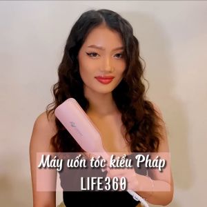 Máy Uốn Tóc Ion Âm Kiểu Pháp Life360 LF-MUP23-Uốn Xoăn Gợn Sóng Lớn 32mm-Uốn Tóc Hippie-Hàng Chính Hãng-Bảo Hành 1 Năm