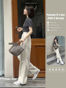 Summer New Womens High-End Sensation Fashionable Short Sleeve T-Shirt Two-Piece Set Elegant Shoulder Ladies Clothing