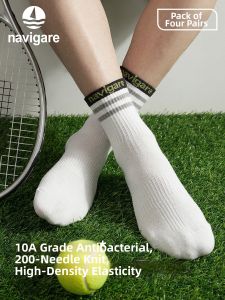 Navigare | Vớ Nam Mid-calf Kỹ Thuật Jacquard Dệt Sọc Xuân Hè