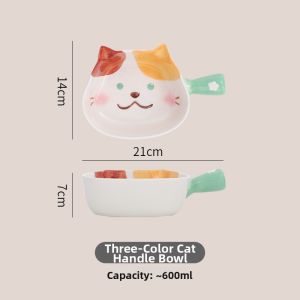 Handle Large Bowl for Baking Cheese Rice Porridge Noodles Fruits Salads
