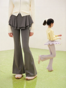LOVESASAKIDS | Elastic Yoga Leggings with Double Layer and Flared Hem Design for Comfort