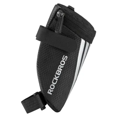 RockBros | ROCKBROS Bike Bag Portable Reflective Saddle Bag Tail Seatpost Nylon Bicycle Bag MTB Road Bike Bag Panniers Bicycle Accessories