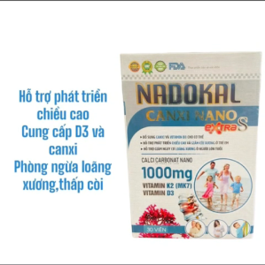 Viên Uống Canxi Nano NADOKAL Hộp 60 Viên – Bổ Sung Canxi D3 K2 MK7 Tăng Chiều Cao Giảm Loãng Xương