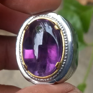 CINCIN BATU KECUBUNG UNG AMETHYS QUART RING MONEL HM