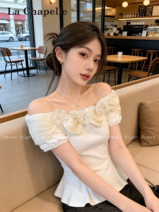 La Chapelle | Áo Blouse Trắng Elegance Pháp Dáng Suông Tay Bồng