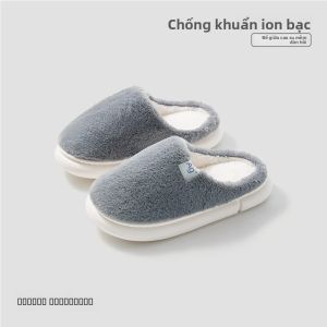 MONLEYTA | Dép bông mùa đông 2024 mới cho nữ trong nhà chống mùi nhung ấm áp cho cặp đôi chống trượt cho nam dép bông nhung chống mùi
