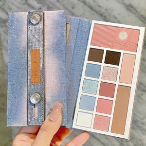 Perfect Diary Denim Holiday Twelve Color Eyeshadow Palette Flower Rabbit Animal Motif Cosmetic Eye Shadow for Any Skin Type