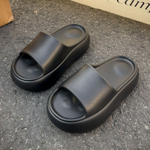 Womens Summer Outdoor Sandals 6cm Thick Heel Heightening One-Strap Anti-Slip Deodorant Beach EVA Slippers Casual Style