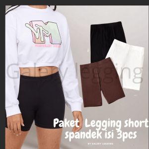 Paket Legging Pendek Wanita Bahan Spandek premium - Legging Pendek Anak Remaja ukuran Standar 34-55kg -Promo produk terbaru