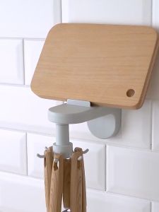 Elite Kitchen - 360° Rotate Multifunction Kitchen Hanger Rack Self Adhesive 6 Hooks Storage Rack Wall Mount Organizer