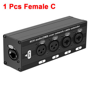 All-in-One 4 Channel Audio & DMX Extender Over Cat5e Cat6 XLR to RJ45 for Stage Live Show & Studio