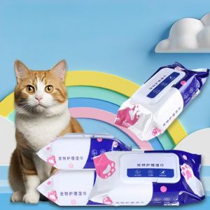 【3Pack】Pet Wet Wipes 80PCS Soft Dog Cat Wet Tissue Anti Bacterial Multifunctional Grooming Wet Tissues For Cleaning
