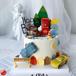 HuiLi Racing Car Decoration Cake Topper Boys Birthday Present Childrens Sports Car Decoration Item Festive Celebration Supply