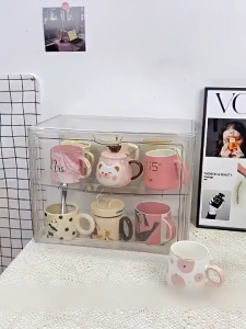 DD Magnetic Dustproof  Case Store Acrylic Display Dessert Cake Food Pastry Bread Show Rack Clear Storage Box