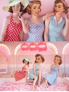 Hong Kong Style Goddess Niche Style Retro S Girlish Style Polka Dot Halterneck Sweet Slim Looking Elegant Backless Large Swing Dress