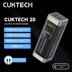 CUKTECH 20 Power Bank 25000mAh 210W MAX 3 Ports 2 Type C /  1 USB A