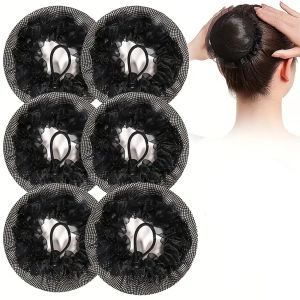 Invisible Hair Net With Drawn Rope and Lace Elegant Black Ballet Bun Maker Elastic Hair Net for Dancers Nurses Flight Attendants