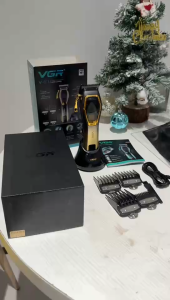 VGR V-674 Hair Clipper 9000RPM Salon Professional Gold Hair Trimmer Cordless Clippers Beard Trimmer Shaver Razor with Accessories
