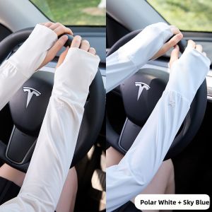 Miiow | Womens Ice Sleeve Sun Protection UV Protection Cycling Driving Special Ice Silk Arm Protector Half Finger Gloves Summer 2025