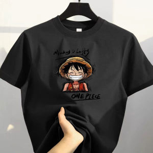 Bandai | One Piece Luffy Character Print Pure Cotton T-Shirt Anime Short Sleeve Loose Top