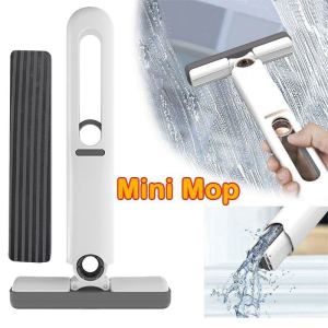 Desk Cleaning Mini Mop / Mop for Wash Basin Sink Bathroom Car Glass / Portable Hand Self Squeeze Mop / Wet and Dry Mop for Desktop Car Glass Floor Cleaning