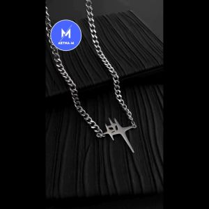 Fashion Trendy Star Titanium Steel Necklace Pendant Cuban Chain Men Kalung Tidak Karat Rantai Leher Lelaki Swag 星芒钛钢项链