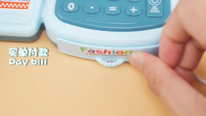 SKISOPGO Cashier Machine Toys Kid Music Light Cash Register Supermarket Simulated Pretend Play Set Gift