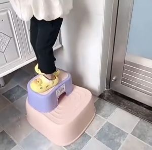 Boo&Bub Dual Height Two Step Stool For Kids Toddlers Stool For Potty Training Baby Bathroom Exercise Step Stools