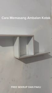 Rak dinding ambalan estetik kotak untuk buku hiasan multifungsi