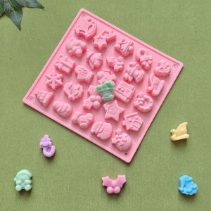1pc Christmas Chocolate Mold 25 Hole Different Shapes 3D Silicone Candy Mold Used for Soft Candy