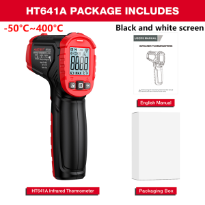Nhiệt Kế Hồng Ngoại HT641 Máy Đo Nhiệt Độ Bằng Laser Không Tiếp Xúc -50 ° C~400 ° Công Cụ Đo Nhiệt Độ Bề Mặt Hồng Ngoại Cầm Tay C Max