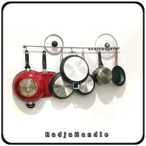 Gantungan panci dapur stainless steel cantolan serbaguna rak serbaguna stainless steel