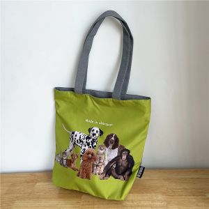 Okstudios Special-Interest Design Customized One Shoulder Zipper Canvas Bag for Girls Spotty Dog Cute Bag Shopping Bag for Men