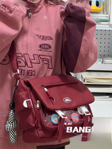 Japanese Style Ins Transparent Bar Cartoon Backpack Large Capacity Versatile College Student Girl Versatile Messenger Bag Cute Messenger Bag