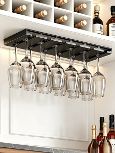 YissTiee Kitchen Black Wine Glass Rack Glassware Storage Rack
