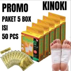 Paket Kinoki 5pack Isi 50Pcs Kinoki Detox Kaki Putih Gold - Koyo Penyerap Racun Dalam Tubuh