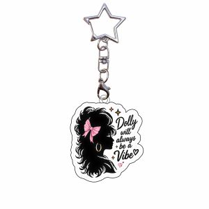 Bandai | for Famous Country Music Singer Dolly Parton Peripheral Acrylic Keychain Souvenir Backpack Accessories Exquisite Festival Gift