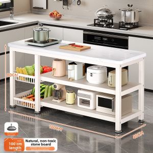 JUMEISHI | Kitchen Storage Rack Rock Plate Cabinet Fruit Basket Microwave Storage Cutting Board Sideboard Kitchen Island