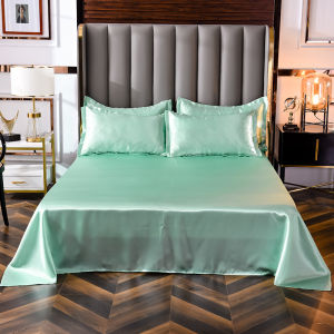 High End Satin Sheets Soft and Comfortable Solid Color Sheets Luxurious Single and Twin Bed Sheets Set