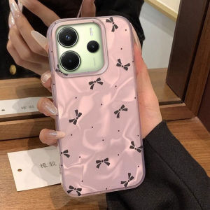 Pink Bowknot Cirular Dots Phone Case For Xiaomi Redmi Note 14 13 12 11 10 11S 10S 8 9 Pro 15 15C 14C 13C A3 A1 A2 9A A5 Cover