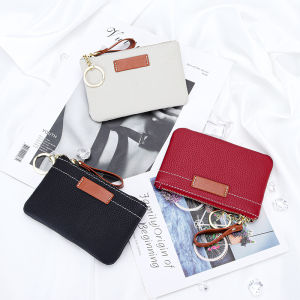 Royal Bag Ultra Thin Coin Zipper Purse for Women Real Cow Leather Simple Fashion Keyring Purse Storage Bag 225