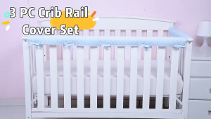 3-Piece Safe Kids Padded Crib Rail Protector Baby Crib Rail Cover Baby Teething Guard Cover