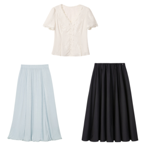 Elegant Heavy Embroidery A-line Mid-waist Set